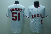 Los Angeles Angels of Anaheim -51 Joe Saunders Stitched White MLB Jersey