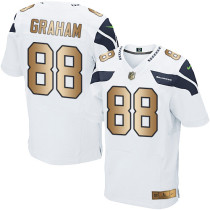 Nike Seahawks -88 Jimmy Graham White Stitched NFL Elite Gold Jersey