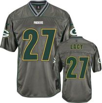 Nike Green Bay Packers #27 Eddie Lacy Grey Men's Stitched NFL Elite Vapor Jersey