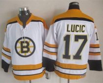 Boston Bruins -17 Milan Lucic White CCM Throwback Stitched NHL Jersey