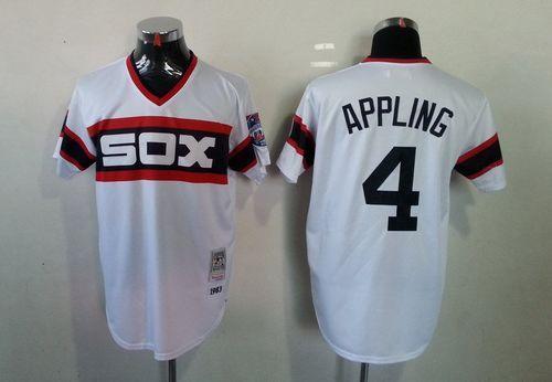 Mitchell And Ness 1983 Chicago White Sox -4 Luke Appling White Throwback Stitched MLB Jersey