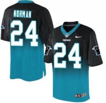 Nike Carolina Panthers -24 Josh Norman BlackBlue Stitched NFL Elite Fadeaway Fashion Jersey