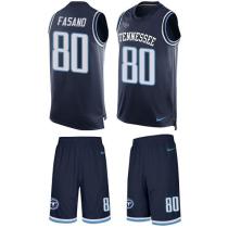 Titans -80 Anthony Fasano Navy Blue Alternate Stitched NFL Limited Tank Top Suit Jersey