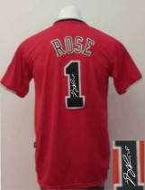 Autographed New Chicago Bulls -1 Derrick Rose Red Fashion Stitched NBA Jersey
