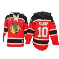 Chicago Blackhawks -10 Patrick Sharp Red Sawyer Hooded Sweatshirt Stitched NHL Jersey