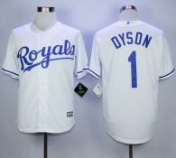 Royals -1 Jarrod Dyson White New Cool Base Stitched MLB Jersey