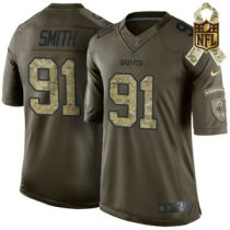 New Orleans Saints -91 Will Smith Green Smith Green Salute To Service Jersey