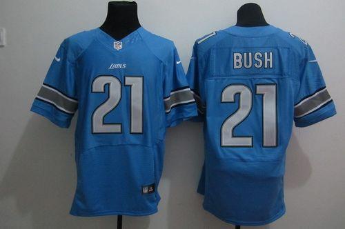 Nike Detroit Lions #21 Reggie Bush Blue Team Color Men's Stitched NFL Elite Jersey