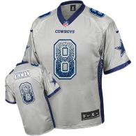 Nike Dallas Cowboys #8 Troy Aikman Grey Men's Stitched NFL Elite Drift Fashion Jersey
