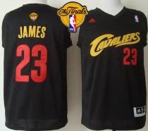 Cleveland Cavaliers -23 LeBron James Black Red No Fashion The Finals Patch Stitched NBA Jersey
