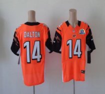 Nike Bengals -14 Andy Dalton Orange Alternate With Hall of Fame 50th Patch Stitched NFL Elite Jersey