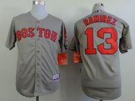 Boston Red Sox #13 Hanley Ramirez Grey Cool Base Stitched MLB Jersey