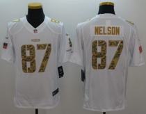 Nike Packers -87 Jordy Nelson White Stitched NFL Limited Salute to Service Jersey