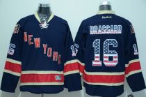 New York Rangers -16 Derick Brassard Navy Blue USA Flag Fashion Stitched NHL Jersey
