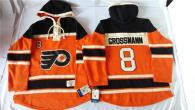 Philadelphia Flyers -8 Nicklas Grossmann Orange Sawyer Hooded Sweatshirt Stitched NHL Jersey