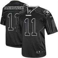 Nike Oakland Raiders #11 Sebastian Janikowski Lights Out Black Men's Stitched NFL Elite Jersey