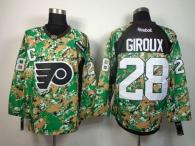 Philadelphia Flyers -28 Claude Giroux Camo Veterans Day Practice Stitched NHL Jersey