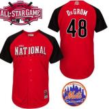 New York Mets -48 Jacob DeGrom Red 2015 All-Star National League Stitched MLB Jersey