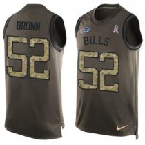 Nike Bills -52 Preston Brown Green Stitched NFL Limited Salute To Service Tank Top Jersey