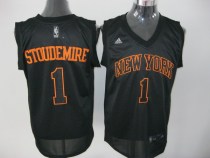 New York Knicks -1 Amare Stoudemire Swingman Black With Orange Number Stitched NBA Jersey