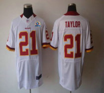 Nike Redskins -21 Sean Taylor White With Hall of Fame 50th Patch Stitched NFL Elite Jersey