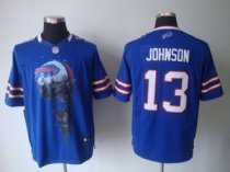 Nike Bills -13 Steve Johnson Royal Blue Team Color Stitched NFL Helmet Tri-Blend Limited Jersey