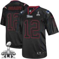 Nike New England Patriots -12 Tom Brady Lights Out Black Super Bowl XLIX Mens Stitched NFL Elite Jer