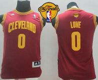Revolution 30 Cleveland Cavaliers #0 Kevin Love Red The Finals Patch Stitched Youth NBA Jersey