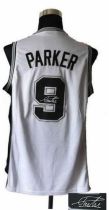 Revolution 30 Autographed San Antonio Spurs -9 Tony Parker White Stitched NBA Jersey