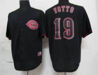 Cincinnati Reds -19 Joey Votto Black Fashion Stitched MLB Jersey