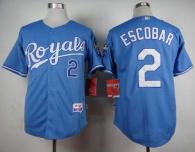 Kansas City Royals -2 Alcides Escobar Light Blue Alternate 1 Cool Base Stitched MLB Jersey