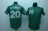 Mitchell and Ness Philadelphia Phillies #20 Mike Schmidt Stitched Green Throwback MLB Jersey