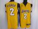 Los Angeles Lakers -2 Derek Fisher Stitched Yellow Champion Patch NBA Jersey