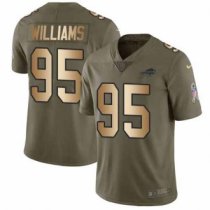 Nike Bills -95 Kyle Williams Olive Gold Stitched NFL Limited 2017 Salute To Service Jersey