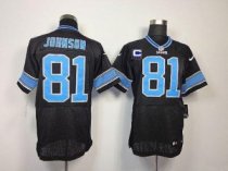Nike Lions -81 Calvin Johnson Black Alternate With C Patch Stitched NFL Elite Jersey