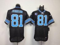 Nike Lions -81 Calvin Johnson Black Alternate With C Patch Stitched NFL Elite Jersey