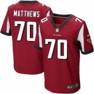 Nike Atlanta Falcons 70 Jake Matthews Red Team Color Stitched NFL Elite Jersey