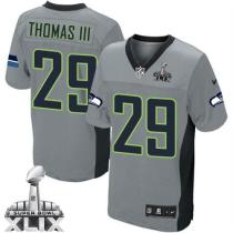 Nike Seattle Seahawks #29 Earl Thomas III Grey Shadow Super Bowl XLIX Men‘s Stitched NFL Elite Jerse