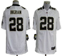 Nike Saints -28 Mark Ingram White Stitched NFL Game Jersey