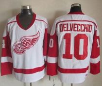 Detroit Red Wings -10 Alex Delvecchio White CCM Throwback Stitched NHL Jersey