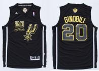 San Antonio Spurs -20 Manu Ginobili Black Gold No Champions Stitched NBA Jersey