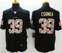 Nike Miami Dolphins -39 Larry Csonka Black Stitched NFL Limited Salute to Service Jersey