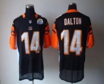 Nike Bengals -14 Andy Dalton Black Team Color With Hall of Fame 50th Patch Stitched NFL Elite Jersey