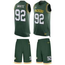 Packers -92 Reggie White Green Team Color Stitched NFL Limited Tank Top Suit Jersey