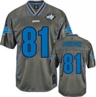 Nike Lions -81 Calvin Johnson Grey With WCF Patch Vapor Jersey