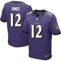 Nike Ravens -12 Jacoby Jones Purple Team Color Men's Stitched NFL Elite Jersey