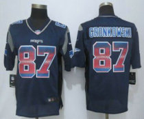 2015 New Nike New England Patriots -87 Rob Gronkowski Pro Line Navy Blue Fashion Strobe Jersey