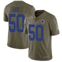 Nike Cowboys -50 Sean Lee Olive Stitched NFL Limited 2017 Salute To Service Jersey
