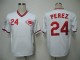 Mitchell and Ness Cincinnati Reds -24 Tony Perez White Throwback Stitched MLB Jersey