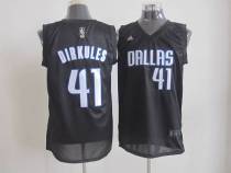 Dallas Mavericks -41 Dirk Nowitzki Black Dirkules Fashion Stitched NBA Jersey
